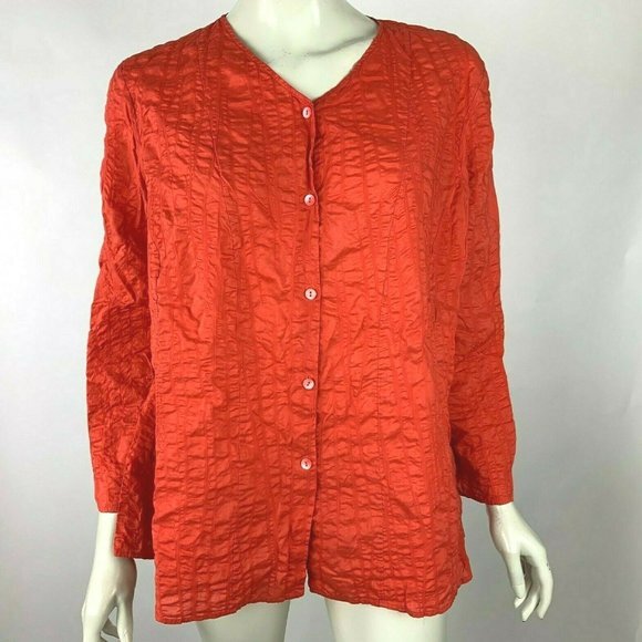 Eileen Fisher Cotton Blouse Top‎ Button-Down Tunic - Picture 1 of 9